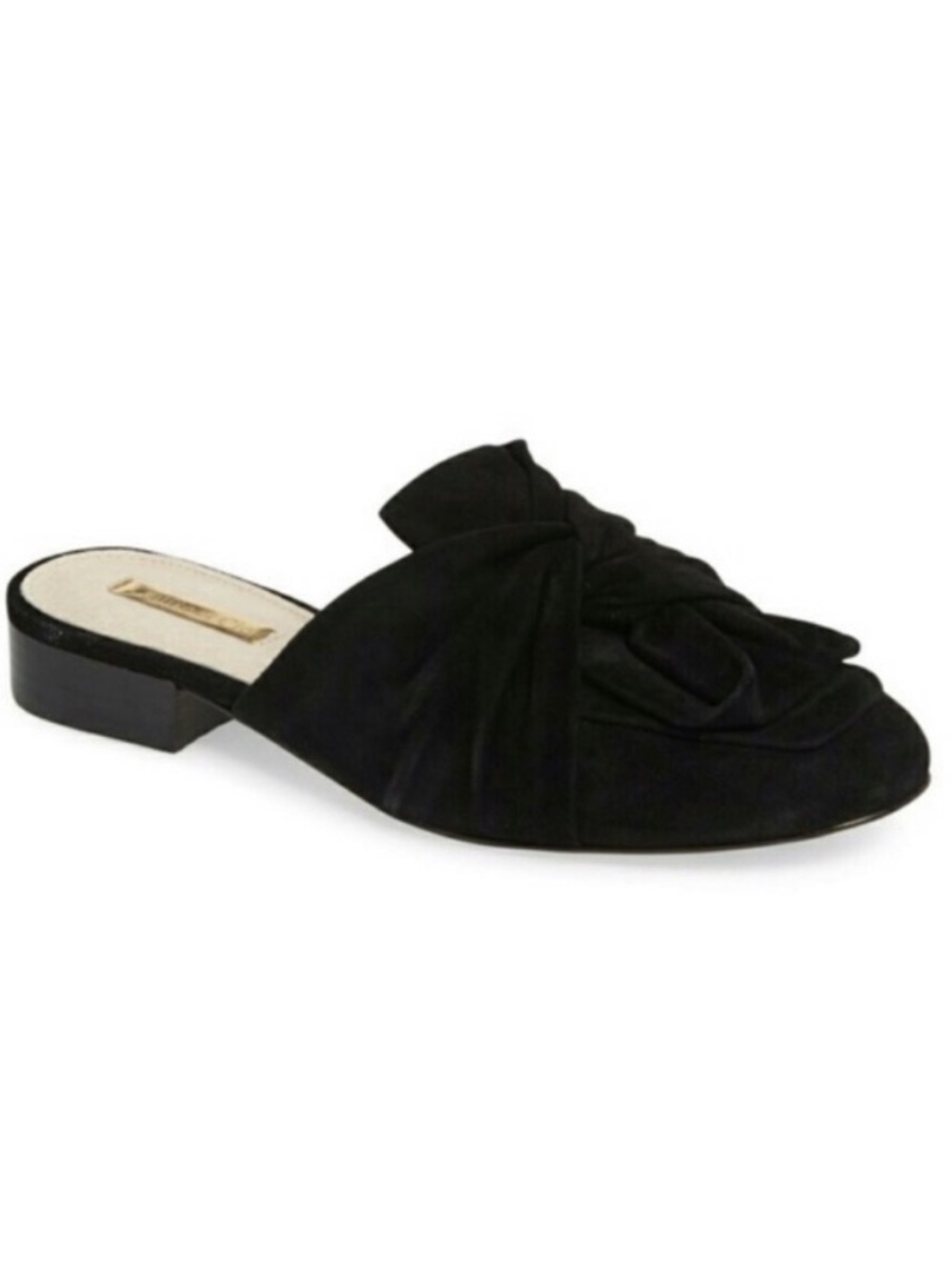 Louise et Cie Black Suede Leather Bylot Knotted Slip-On Mule